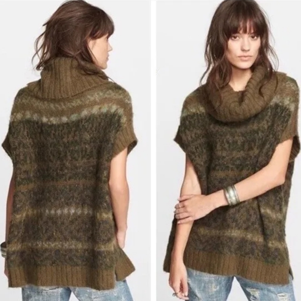 Free People Snow Drift Fair Isle Cowl Neck Sweater